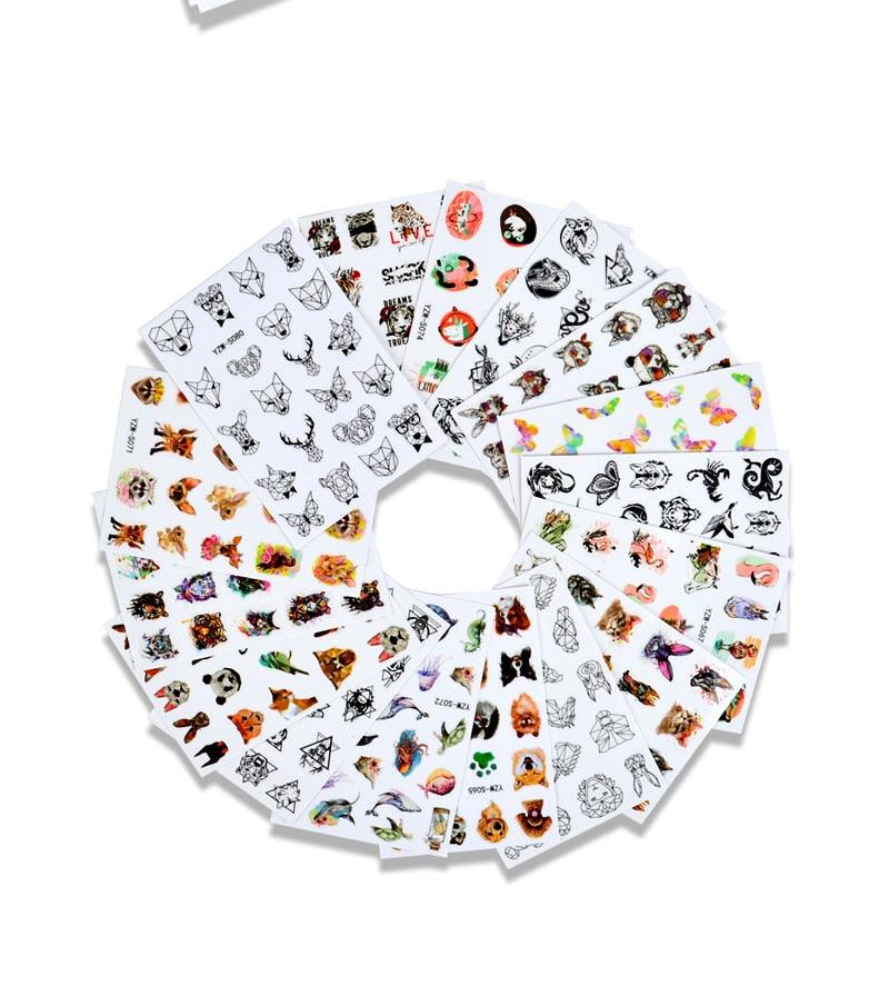 Water Decal Nail Art Decorations Nail Sticker Tattoo Full Cover Beauty Decals Manicure Supplies Accessories  Women Kids Girls Manicure Decoration Nail Art Supplies 3D Self-Adhesive Nail Decals Designer Nail Stickers for Acrylic Nails