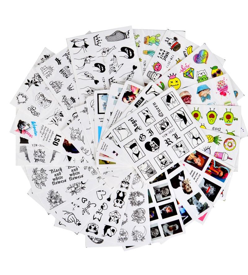 Water Decal Nail Art Decorations Nail Sticker Tattoo Full Cover Beauty Decals Manicure Supplies Accessories  Women Kids Girls Manicure Decoration Nail Art Supplies 3D Self-Adhesive Nail Decals Designer Nail Stickers for Acrylic Nails
