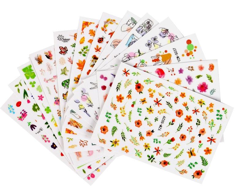 Water Decal Nail Art Decorations Nail Sticker Tattoo Full Cover Beauty Decals Manicure Supplies Accessories  Women Kids Girls Manicure Decoration Nail Art Supplies 3D Self-Adhesive Nail Decals Designer Nail Stickers for Acrylic Nails