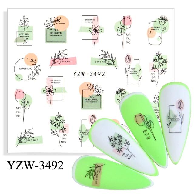 Water Decal Nail Art Decorations Nail Sticker Tattoo Full Cover Beauty Decals Manicure Supplies Accessories  Women Kids Girls Manicure Decoration Nail Art Supplies 3D Self-Adhesive Nail Decals Designer Nail Stickers for Acrylic Nails