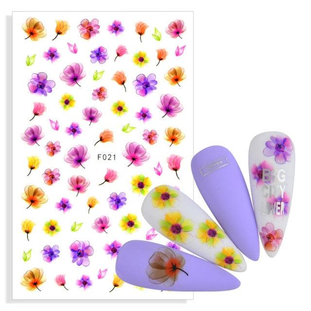 Water Decal Nail Art Decorations Nail Sticker Tattoo Full Cover Beauty Decals Manicure Supplies Accessories  Women Kids Girls Manicure Decoration Nail Art Supplies 3D Self-Adhesive Nail Decals Designer Nail Stickers for Acrylic Nails