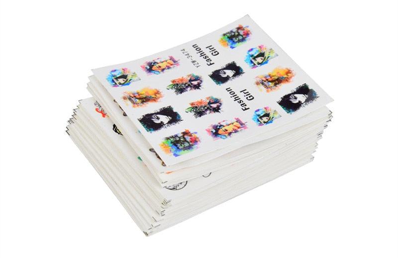 Water Decal Nail Art Decorations Nail Sticker Tattoo Full Cover Beauty Decals Manicure Supplies Accessories  Women Kids Girls Manicure Decoration Nail Art Supplies 3D Self-Adhesive Nail Decals Designer Nail Stickers for Acrylic Nails