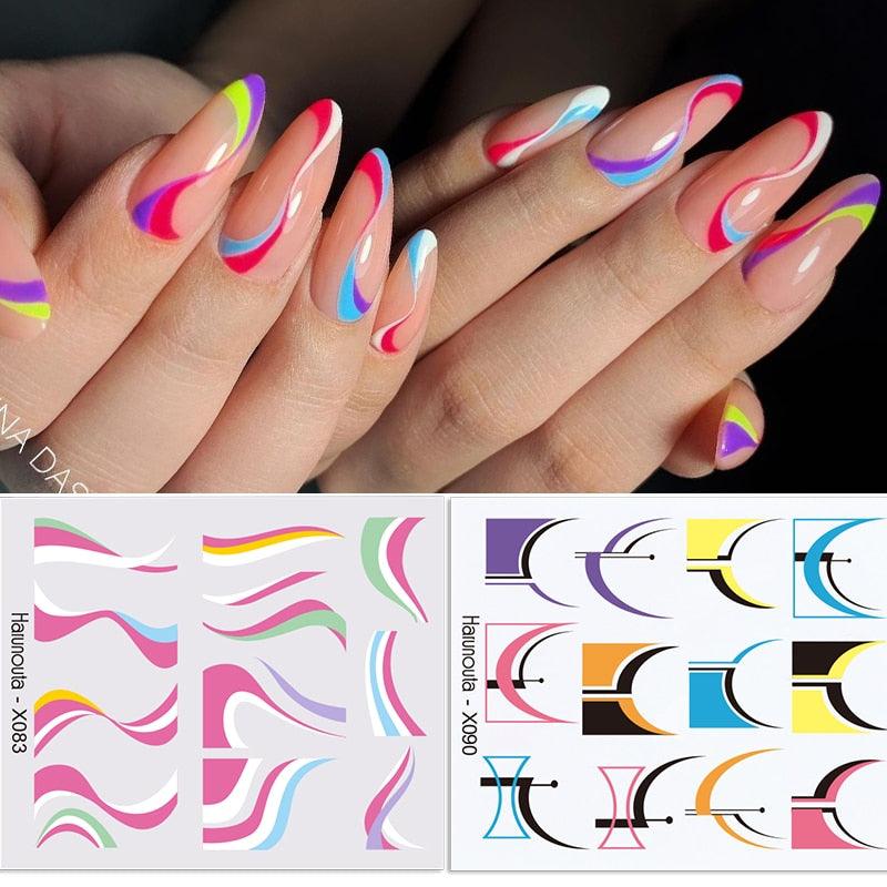 Water Nail Stickers Women Face Sketch Abstract Butterfly Image Sexy Girl Nail Art Decor Sliders Manicures For Nails Decoration Decal Self-Adhesive 3D Wave Design Decoration for Women Girls Tape Nail Art Stickers Decal Decoration