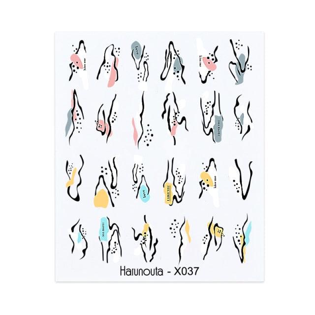 Water Nail Stickers Women Face Sketch Abstract Butterfly Image Sexy Girl Nail Art Decor Sliders Manicures For Nails Decoration Decal Self-Adhesive 3D Wave Design Decoration for Women Girls Tape Nail Art Stickers Decal Decoration