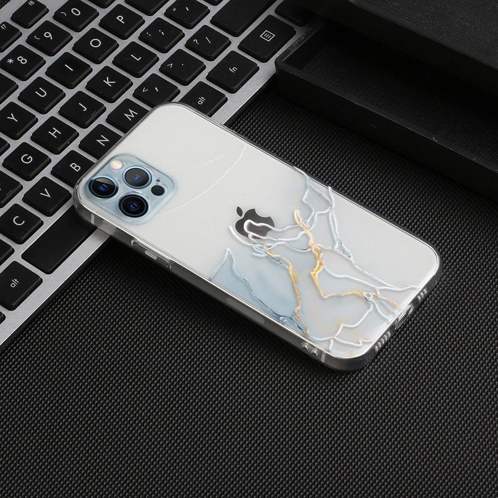 Watercolor Painting Phone Case for IPhone 13 12 11 Pro Max 14 Clear Shockproof Cover Marble Clear Watercolor Painting Soft Shockproof Protective Slim Cover for iPhone