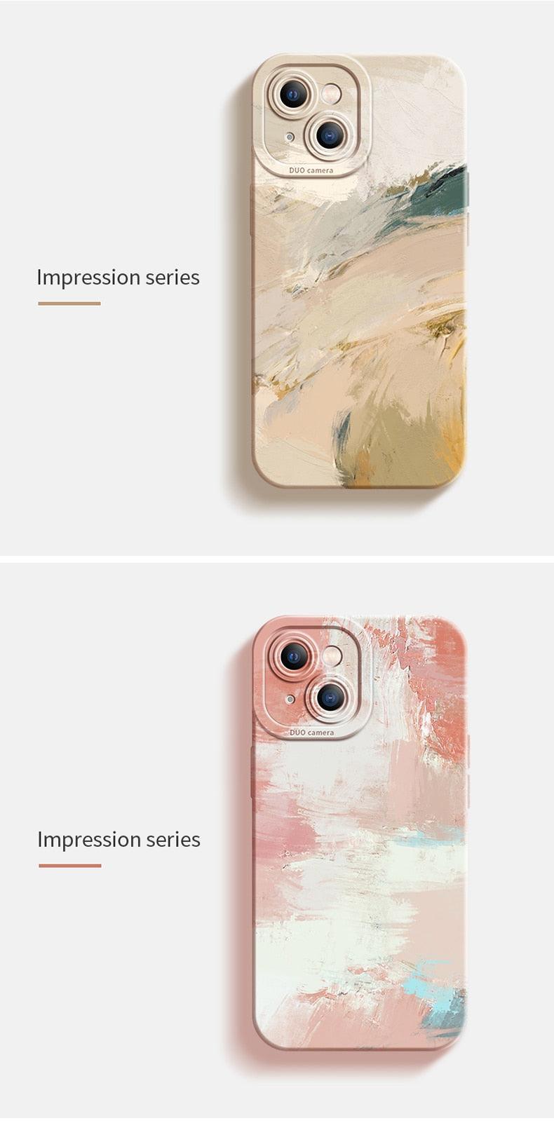 Watercolor Painting Phone Case For Xiaomi Mi 11 Lite 12 11T 10T Poco X4 M4 Pro X3 Redmi 10C Note 11 11S 10 9 With Lanyard Cover Aesthetic New Design Shockproof Unique Soft Bumper Case Cover