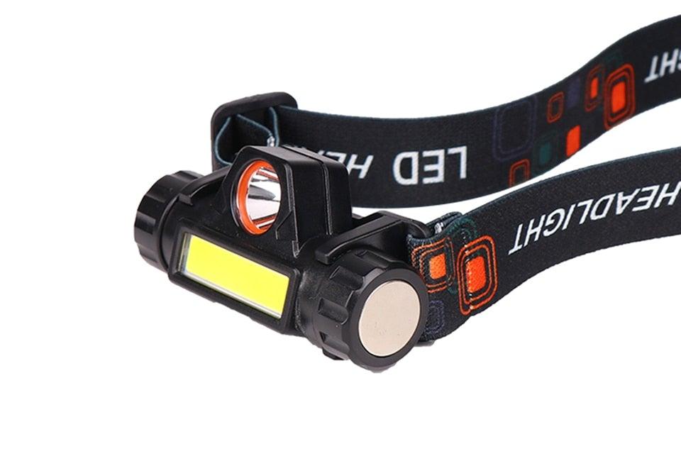 Waterproof 2 Light Mode USB LED Headlight With Magnet Rechargeable Headlamp Built-in 18650 Battery Flashlight COB Work Light For Outdoor Camping Cycling Fishing Headlamp Flashlight - STEVVEX Lamp - 200, Flashlight, Gadget, Headlamp, Headlight, lamp, LED Flashlight, LED Headlamp, LED torchlight, Torchlight, Waterproof Flashlight, Waterproof Headlamp, Waterproof Headlight, Waterproof LED Headlight, Waterproof Torchlight - Stevvex.com