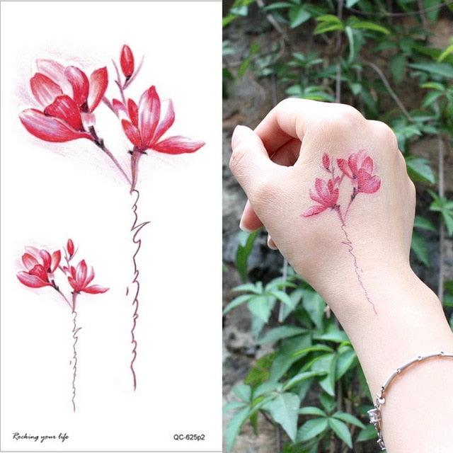Waterproof Red Flowers Tattoo Multi-Colored Temporary Sticker Flower Lotus Tattoo Elegant Big Design For Womens - STEVVEX Beauty - 103, 3D Tattoo, Arm Tattoo, Beauty, Big Flowers Tattoo, Big Tattoo, Body Tattoo, Colorful Tattoo, Fashion Tattoo, Flower Tattoo, Girls Tattoo, Large Tattoo, Leg Tattoo, Luxury Tattoo, Red Flower Tattoo, Stylish Tattoo, Tattoo, Waterproof Tattoo, Women Tattoo, Womens Tattoo - Stevvex.com
