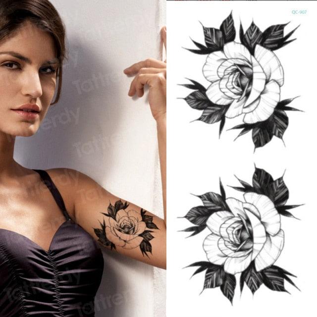 Waterproof Red Flowers Tattoo Multi-Colored Temporary Sticker Flower Lotus Tattoo Elegant Big Design For Womens - STEVVEX Beauty - 103, 3D Tattoo, Arm Tattoo, Beauty, Big Flowers Tattoo, Big Tattoo, Body Tattoo, Colorful Tattoo, Fashion Tattoo, Flower Tattoo, Girls Tattoo, Large Tattoo, Leg Tattoo, Luxury Tattoo, Red Flower Tattoo, Stylish Tattoo, Tattoo, Waterproof Tattoo, Women Tattoo, Womens Tattoo - Stevvex.com
