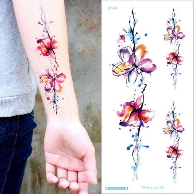Waterproof Red Flowers Tattoo Multi-Colored Temporary Sticker Flower Lotus Tattoo Elegant Big Design For Womens - STEVVEX Beauty - 103, 3D Tattoo, Arm Tattoo, Beauty, Big Flowers Tattoo, Big Tattoo, Body Tattoo, Colorful Tattoo, Fashion Tattoo, Flower Tattoo, Girls Tattoo, Large Tattoo, Leg Tattoo, Luxury Tattoo, Red Flower Tattoo, Stylish Tattoo, Tattoo, Waterproof Tattoo, Women Tattoo, Womens Tattoo - Stevvex.com