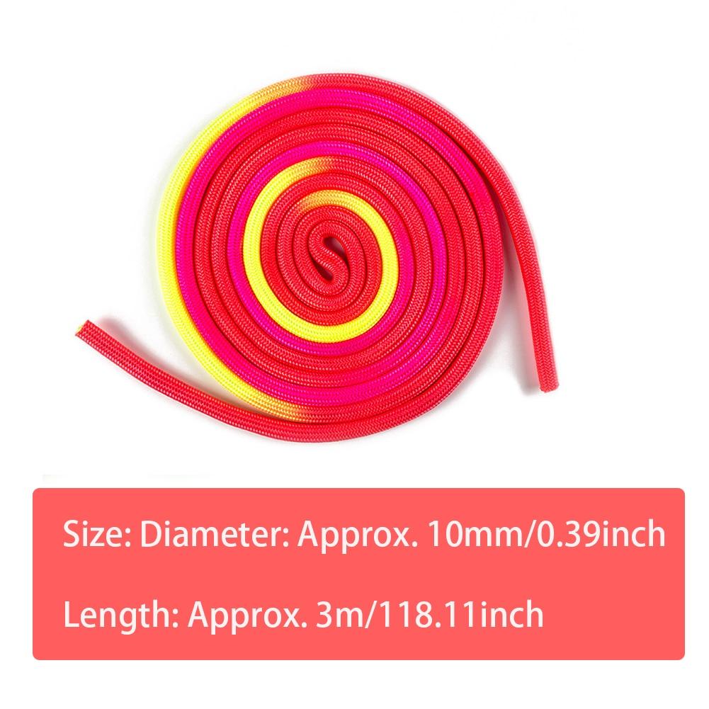 Wear-resistant Yoga Competition Jump Rope Training Exercise Fitness Indoor Outdoor Artistic Gymnastics Rainbow Color Rhythmic Gymnastics Arts Rope Solid Training Rope For Professional Competition Home Fitness