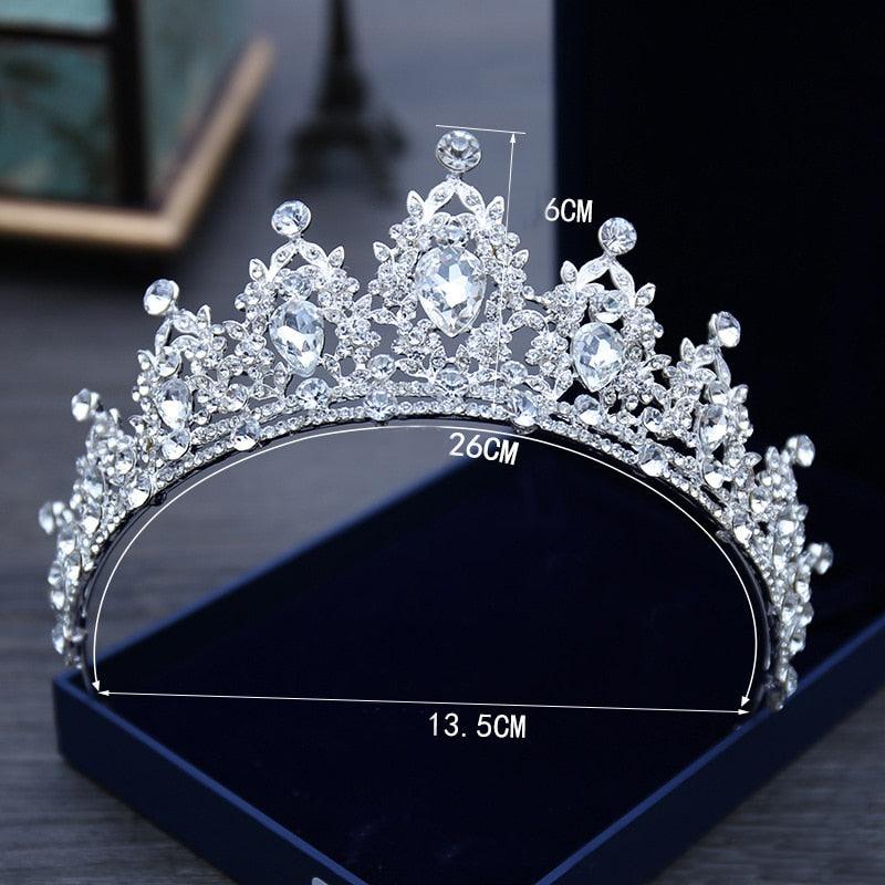 Wedding Hair Tiara Crystal Bridal Tiara Crown Silver Color Tiaras Wedding Hair Accessories Headpieces Head Jewelry Classic Wedding Tiara For Women Elegant Hair Accessories Queen Princess Crown
