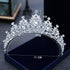 Wedding Hair Tiara Crystal Bridal Tiara Crown Silver Color Tiaras Wedding Hair Accessories Headpieces Head Jewelry Classic Wedding Tiara For Women Elegant Hair Accessories Queen Princess Crown