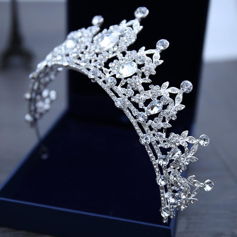 Wedding Hair Tiara Crystal Bridal Tiara Crown Silver Color Tiaras Wedding Hair Accessories Headpieces Head Jewelry Classic Wedding Tiara For Women Elegant Hair Accessories Queen Princess Crown