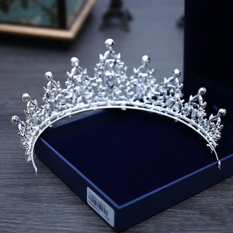 Wedding Hair Tiara Crystal Bridal Tiara Crown Silver Color Tiaras Wedding Hair Accessories Headpieces Head Jewelry Classic Wedding Tiara For Women Elegant Hair Accessories Queen Princess Crown