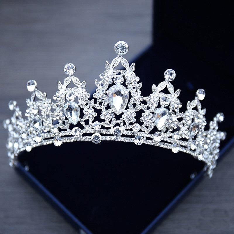 Wedding Hair Tiara Crystal Bridal Tiara Crown Silver Color Tiaras Wedding Hair Accessories Headpieces Head Jewelry Classic Wedding Tiara For Women Elegant Hair Accessories Queen Princess Crown