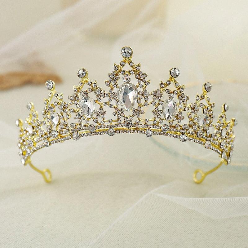 Wedding Hair Tiara Crystal Bridal Tiara Crown Silver Color Tiaras Wedding Hair Accessories Headpieces Head Jewelry Classic Wedding Tiara For Women Elegant Hair Accessories Queen Princess Crown