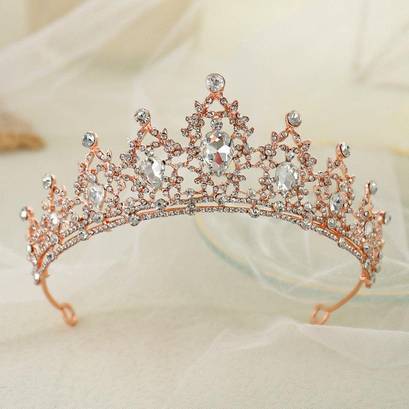 Wedding Hair Tiara Crystal Bridal Tiara Crown Silver Color Tiaras Wedding Hair Accessories Headpieces Head Jewelry Classic Wedding Tiara For Women Elegant Hair Accessories Queen Princess Crown