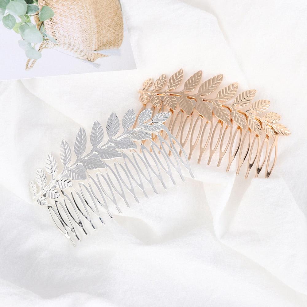 Western Fashion Retro Hair Bands For Women Wedding Metal Gold Leaf Butterfly Hair Headbands Girls Bride Gorgeous Hair Accessories For Women