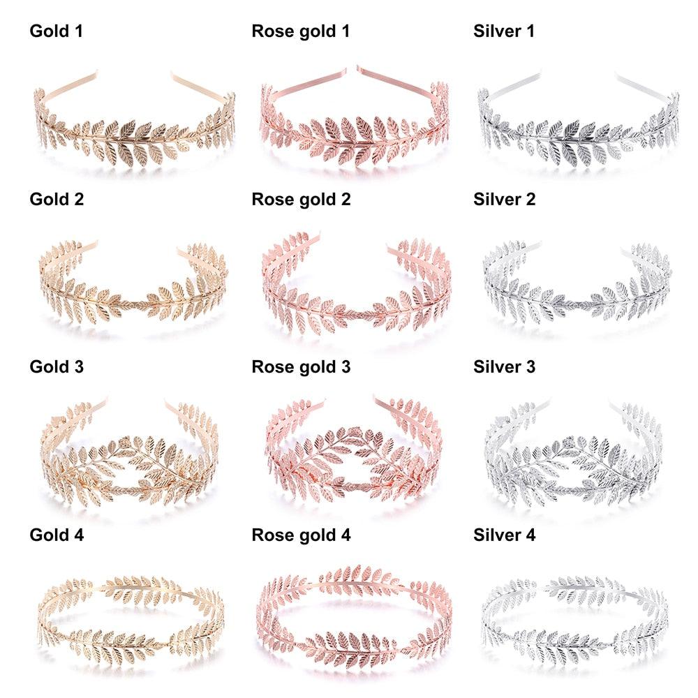 Western Fashion Retro Hair Bands For Women Wedding Metal Gold Leaf Butterfly Hair Headbands Girls Bride Gorgeous Hair Accessories For Women