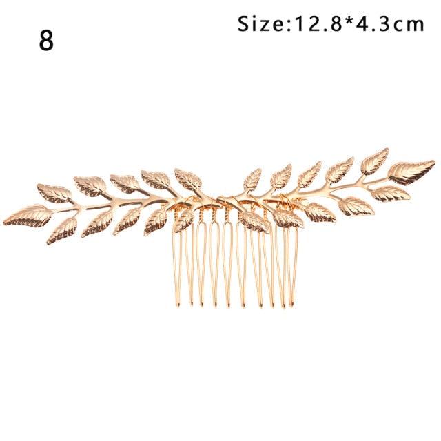 Western Fashion Retro Hair Bands For Women Wedding Metal Gold Leaf Butterfly Hair Headbands Girls Bride Gorgeous Hair Accessories For Women