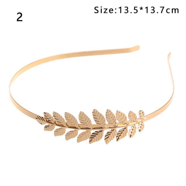 Western Fashion Retro Hair Bands For Women Wedding Metal Gold Leaf Butterfly Hair Headbands Girls Bride Gorgeous Hair Accessories For Women