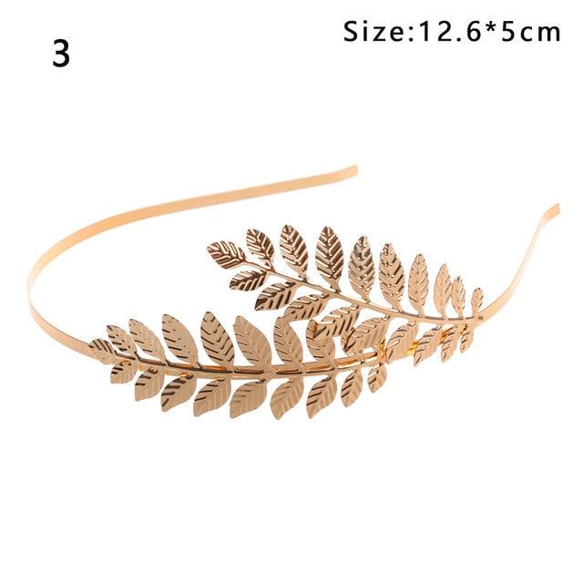 Western Fashion Retro Hair Bands For Women Wedding Metal Gold Leaf Butterfly Hair Headbands Girls Bride Gorgeous Hair Accessories For Women