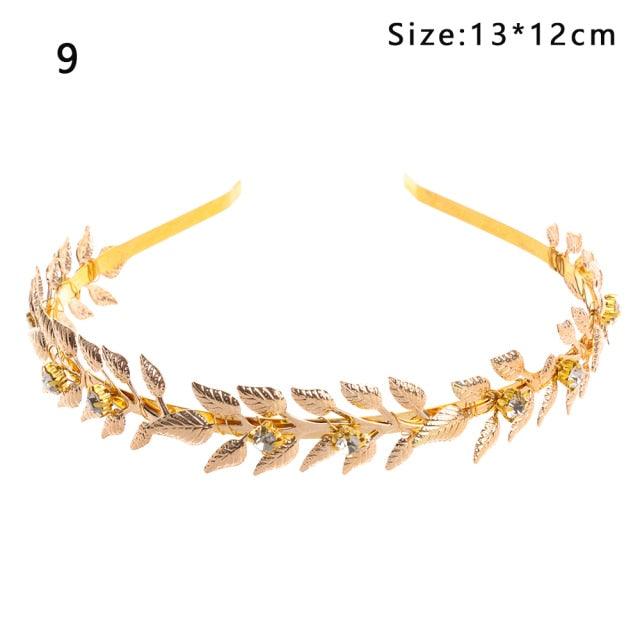 Western Fashion Retro Hair Bands For Women Wedding Metal Gold Leaf Butterfly Hair Headbands Girls Bride Gorgeous Hair Accessories For Women