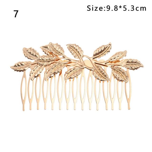 Western Fashion Retro Hair Bands For Women Wedding Metal Gold Leaf Butterfly Hair Headbands Girls Bride Gorgeous Hair Accessories For Women
