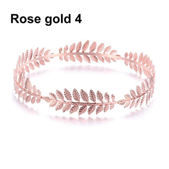 Western Fashion Retro Hair Bands For Women Wedding Metal Gold Leaf Butterfly Hair Headbands Girls Bride Gorgeous Hair Accessories For Women