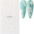 White Embossed Flower Lace 5D Sticker Decal Wedding Nail Art Designs Floral Flower Transfer Decal  Geometry  3D Wave Design Decoration for Women Girls Tape Nail Art Stickers Decal Decoration Geometry Transfer Decals Nail Art Decorations Decoration Decal