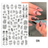White Embossed Flower Lace Sticker Decal Wedding Nail Art Designs Floral Butterfly Japanese Manicures Nail Decoration Metallic Curve Strip Line Nail Decal Self-Adhesive 3D Wave Design Decoration for Women Girls Adhesive Striping Tape Nail Art Stickers