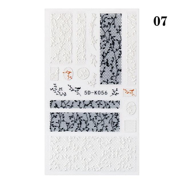 White Embossed Flower Lace Sticker Decal Wedding Nail Art Designs Floral Butterfly Japanese Manicures Nail Decoration Metallic Curve Strip Line Nail Decal Self-Adhesive 3D Wave Design Decoration for Women Girls Adhesive Striping Tape Nail Art Stickers