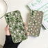 White Flower Bud Phone Case for iPhone 11 12 13 Pro Max 7 8 Plus SE X XR XS MAX Green Floral Back Shockproof Floral Flower Pattern Design Silicone Case, Slim Shockproof  Protective Bumper Case Cover for iPhone