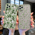 White Flower Bud Phone Case for iPhone 11 12 13 Pro Max 7 8 Plus SE X XR XS MAX Green Floral Back Shockproof Floral Flower Pattern Design Silicone Case, Slim Shockproof  Protective Bumper Case Cover for iPhone
