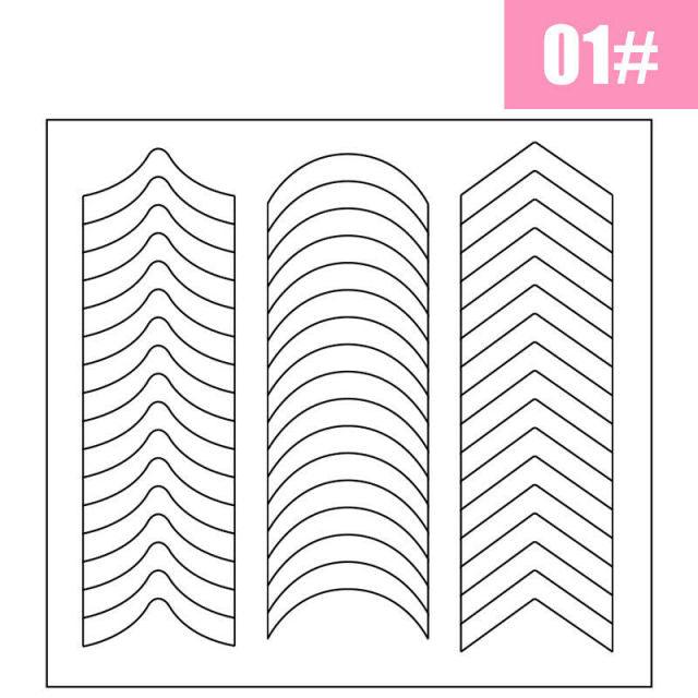 White French Manicure Strip Nail Art Form Fringe Tip Guides Sticker Line Tips Decoration Tool Tattoos Kids Nails Art Decoration Nail Strips Shiny French Tip Guides Stickers French Nail Stickers Form Fringe Guides for Decoration