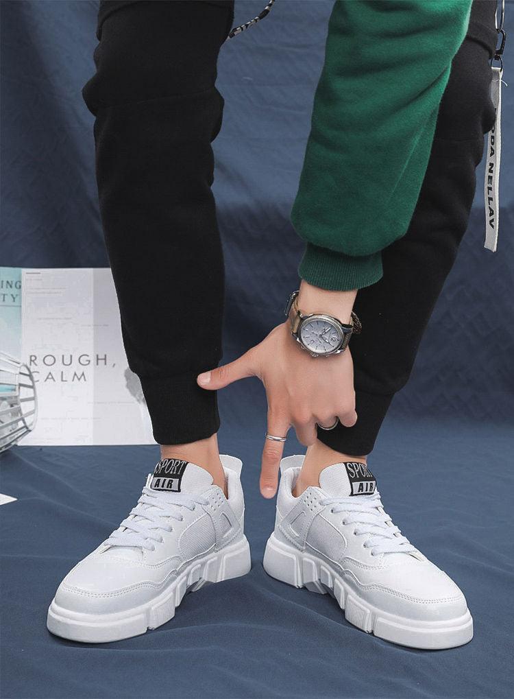 White Leather Sneakers For Men Breathable Casual Walking Sports Running Shoes Outdoor Travel Fitness Sneakers Comfortable Casual Shoes Outdoor Men Sneakers