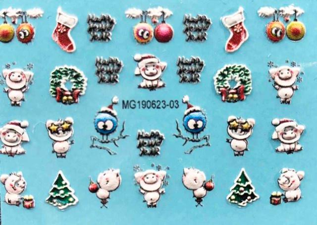 Winter Christmas Acrylic Engraved Nail Sticker Colorful Snow Design Decals Nail Water Slide Decals Nail Art Stickers Decals Christmas Snowflake Bronzing Christmas Slider Nail Art 3D Decals Decoration  Decals Snowflakes Elk Bear Christmas Xmas Stickers