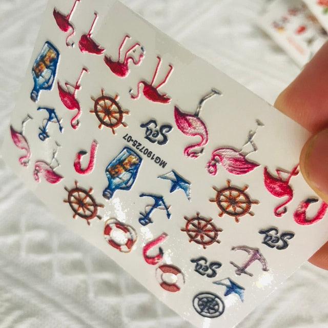 Winter Christmas Acrylic Engraved Nail Sticker Colorful Snow Design Decals Nail Water Slide Decals Nail Art Stickers Decals Christmas Snowflake Bronzing Christmas Slider Nail Art 3D Decals Decoration  Decals Snowflakes Elk Bear Christmas Xmas Stickers