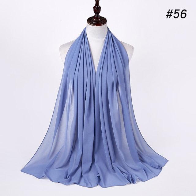 Winter Fashion Long Solid Color Soft Muslim Bubble Chiffon Hijab Scarf Shawls Hijab Elegant Scarf Wrap Lightweight Islamic Head Wear Escharpe Shawls Headband Wraps Lightweight Head Scarves Ladies Hijabs For  Women