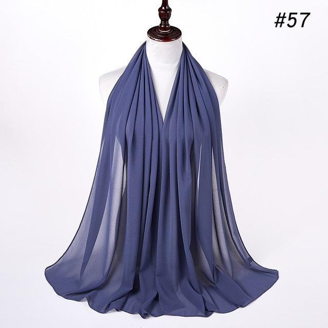 Winter Fashion Long Solid Color Soft Muslim Bubble Chiffon Hijab Scarf Shawls Hijab Elegant Scarf Wrap Lightweight Islamic Head Wear Escharpe Shawls Headband Wraps Lightweight Head Scarves Ladies Hijabs For  Women