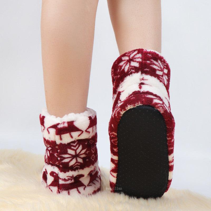 Winter Fur Slippers Women Warm House Slippers Plush Flip Flops Christmas Cotton Indoor Home Shoes Comfort Warm Fluffy Faux Fur Slipper Boots Soft Memory Foam Ankle Booties