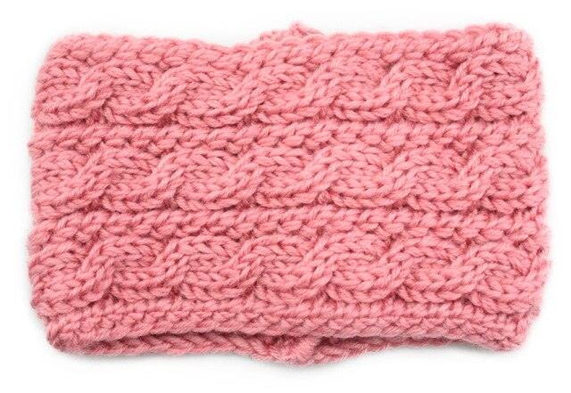 Winter Soft Wool Knit Warm Lightweight Ear Protection Crochet Headbands Elegant Turban Outdoor Sports Headwear Hair Ribbons Hair Accessories For Girl