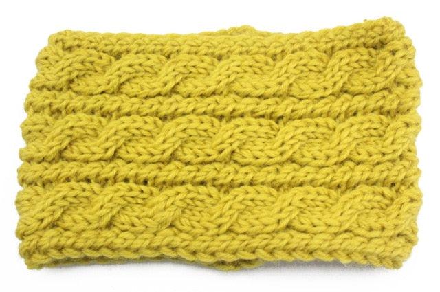 Winter Soft Wool Knit Warm Lightweight Ear Protection Crochet Headbands Elegant Turban Outdoor Sports Headwear Hair Ribbons Hair Accessories For Girl