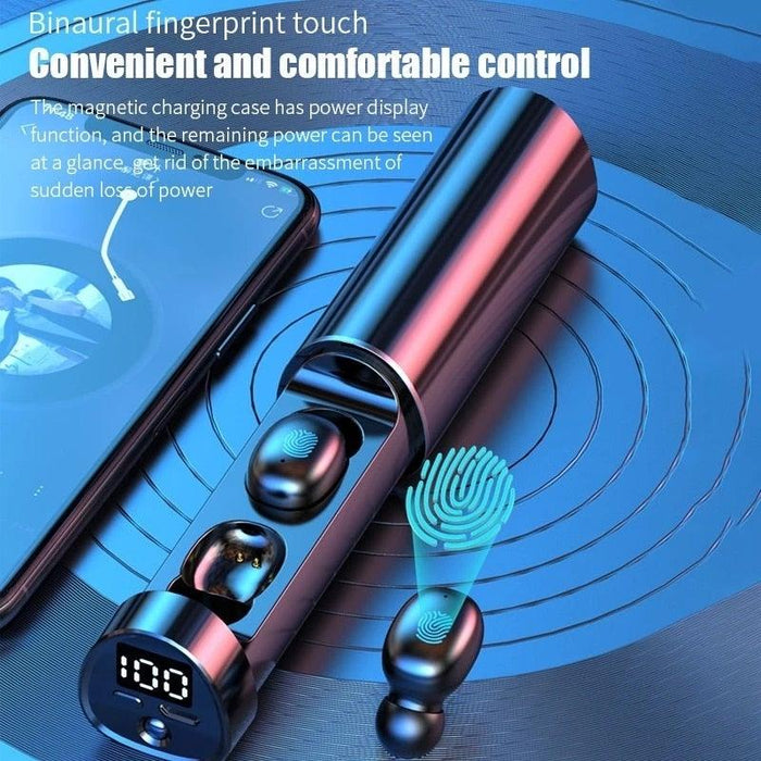 Wireless Bluetooth 5.1 Earphones Wireless Charging Case IPX8 Waterproof Stereo Headphones In Ear Built in Mic Headset Touch Control Earbuds Wireless Earbuds Case With Flashlight Noise Isolating Clear Calls Rich Bass In-Ear Sports Headset