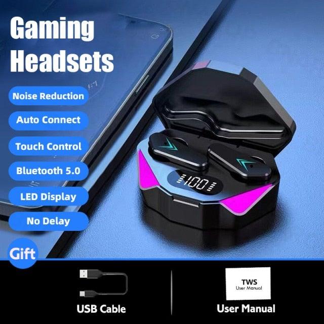 Wireless Earbuds Touch Control Earphone No Delay Noise Reduction Bluetooth Headphone Gaming Headset y Lewith Mic Updated Design with Industrading Sound & Improved Comfort, Long Wireless Range, Up to 24 Hours of Talk Time