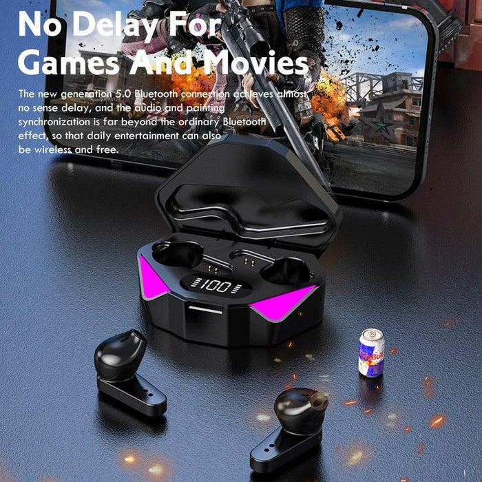 Wireless Earbuds Touch Control Earphone No Delay Noise Reduction Bluetooth Headphone Gaming Headset y Lewith Mic Updated Design with Industrading Sound & Improved Comfort, Long Wireless Range, Up to 24 Hours of Talk Time