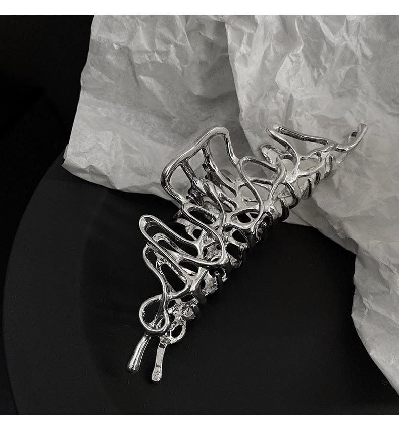 Woman Novelty Minimalist Dainty Design Irregular Hairpins Punk Style Metal Silver Hair Claws Barrettes Women Hair Accessories Hair Clips Hairgrip