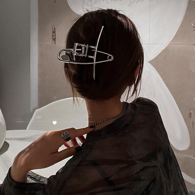 Woman Novelty Minimalist Dainty Design Irregular Hairpins Punk Style Metal Silver Hair Claws Barrettes Women Hair Accessories Hair Clips Hairgrip
