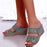 Woman Sandals For Beach Slip On Fashion Sandals Women Thick Bottom Footwear Flat Sandals Soft Leather Vintage Summer Casual Non-Slip Beach Platform Shoes Sandals